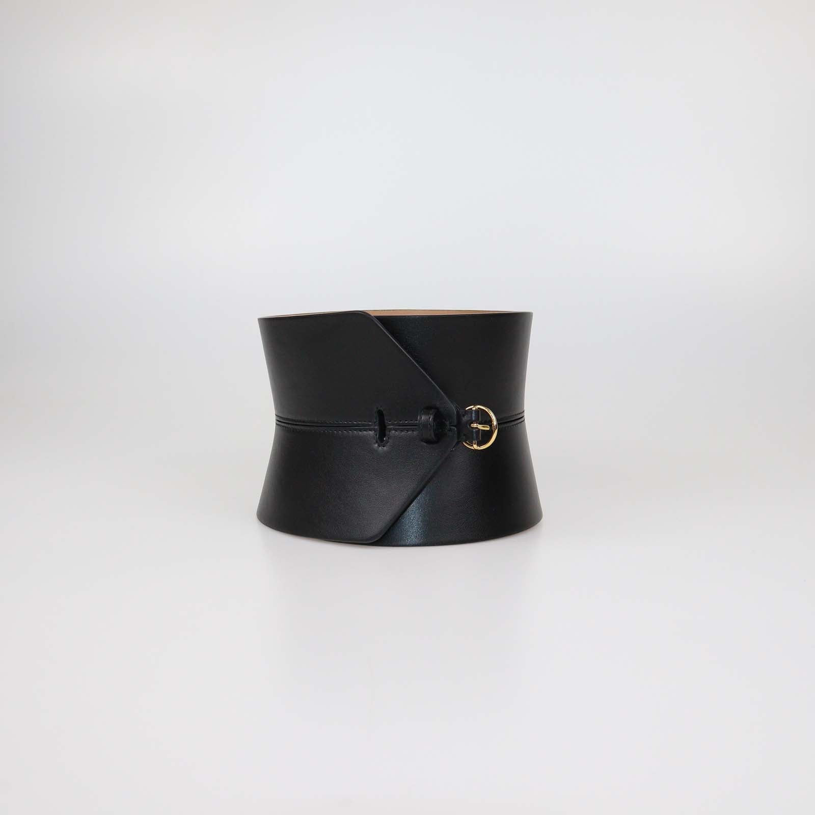 Alaia Black Leather Double Bustier Belt