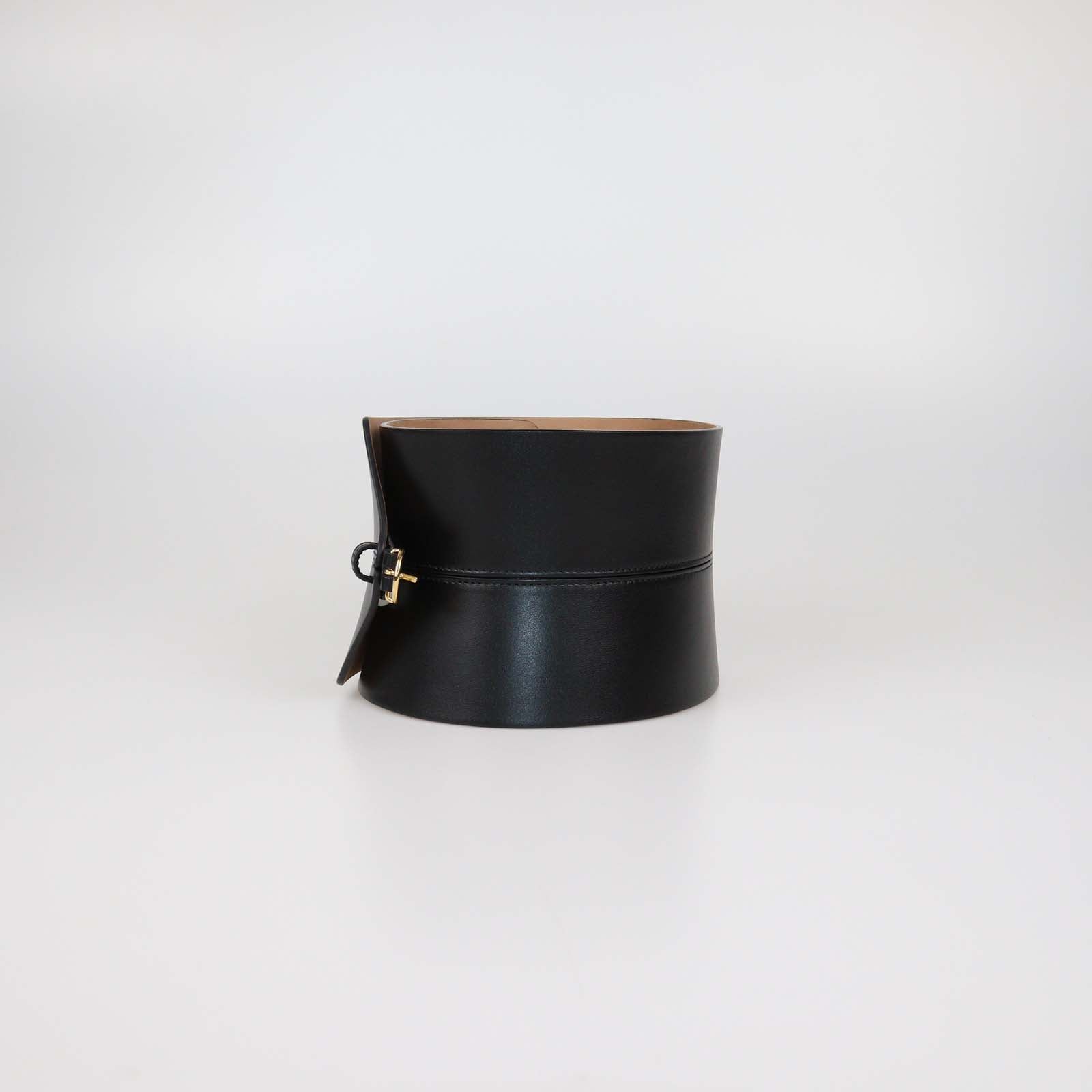 Alaia Black Leather Double Bustier Belt