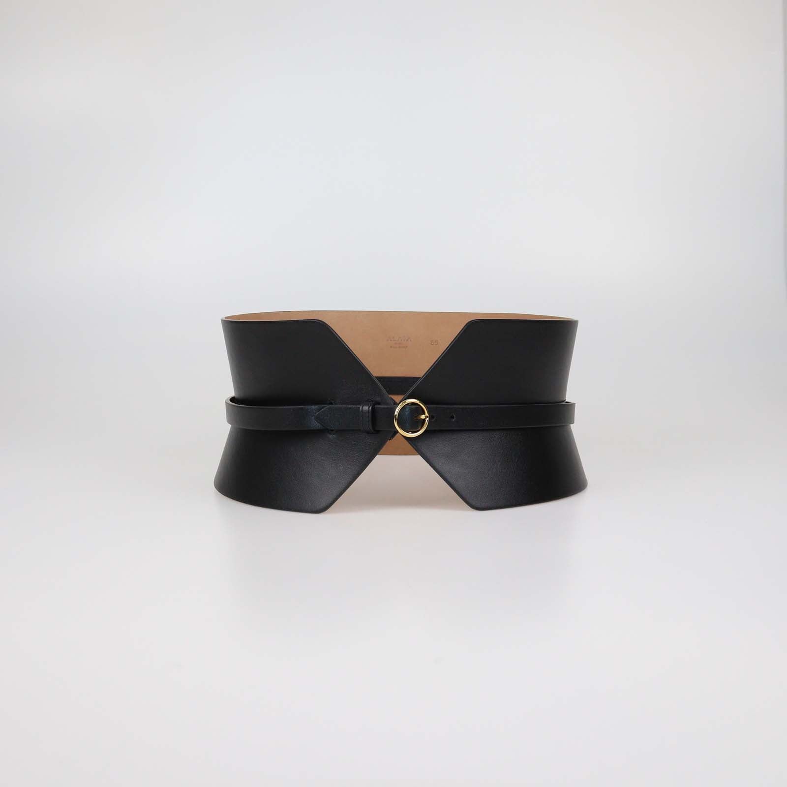 Alaia Black Leather Double Bustier Belt