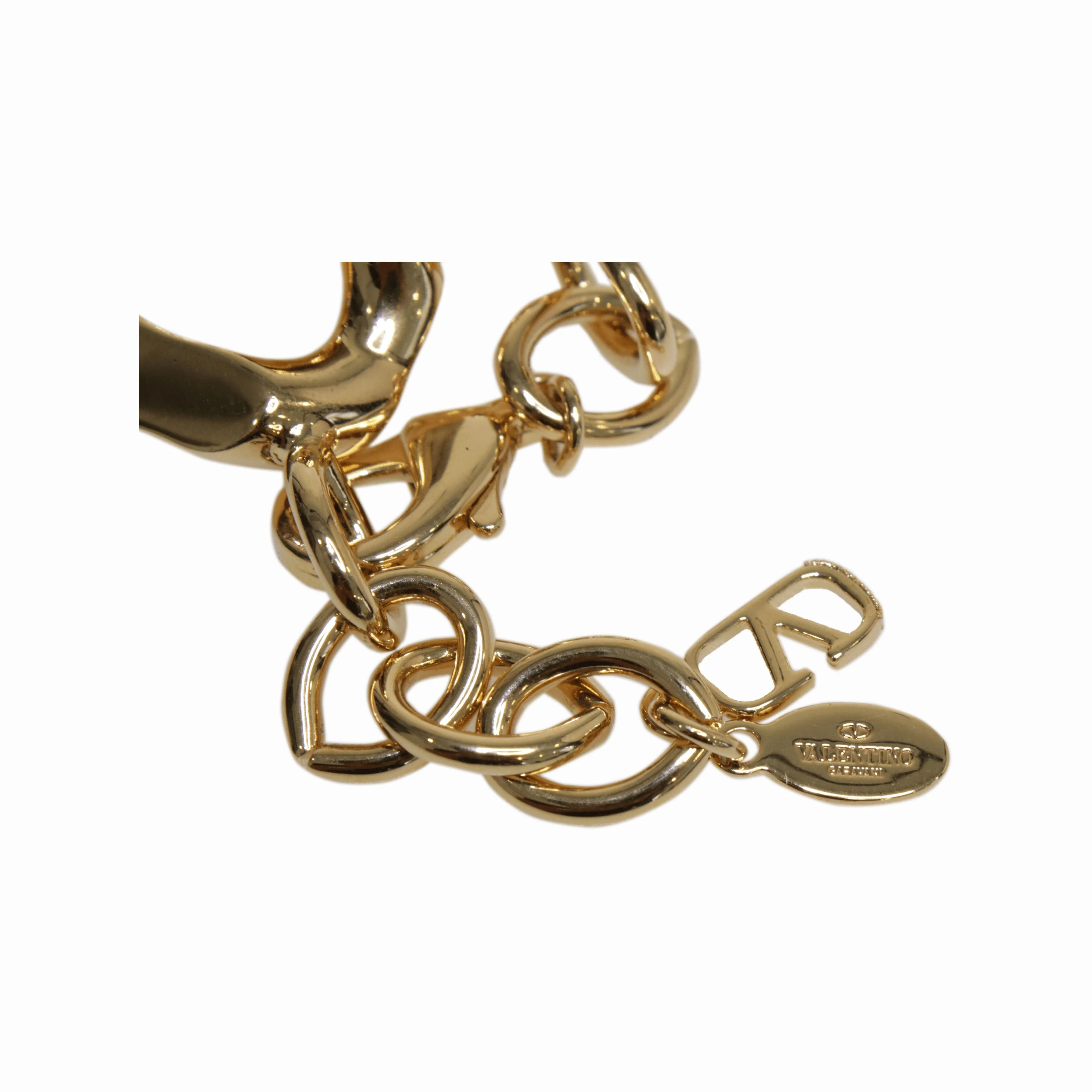 Gold V Logo Chain Metal Bracelet Clothing Valentino 